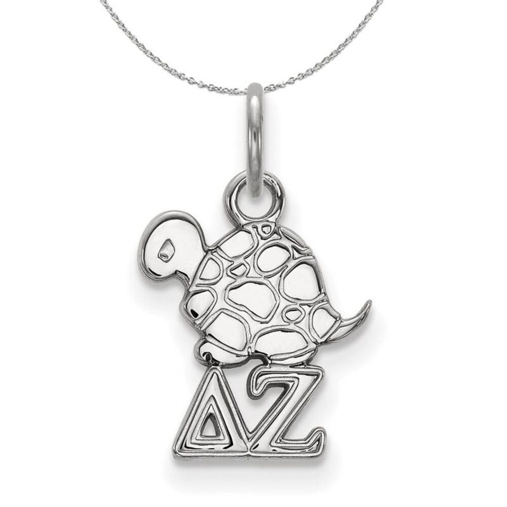 Sterling Silver Delta Zeta XS (Tiny) Pendant Necklace - 24 Inch